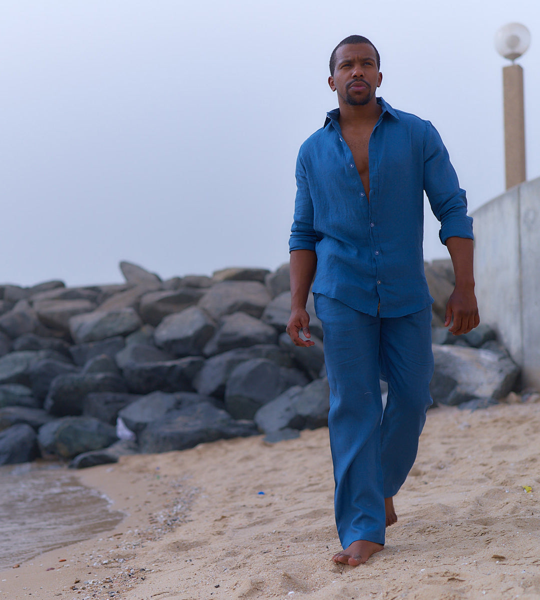 Linen pant - dark blue
