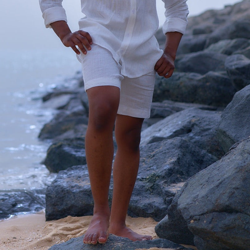 Linen short - white