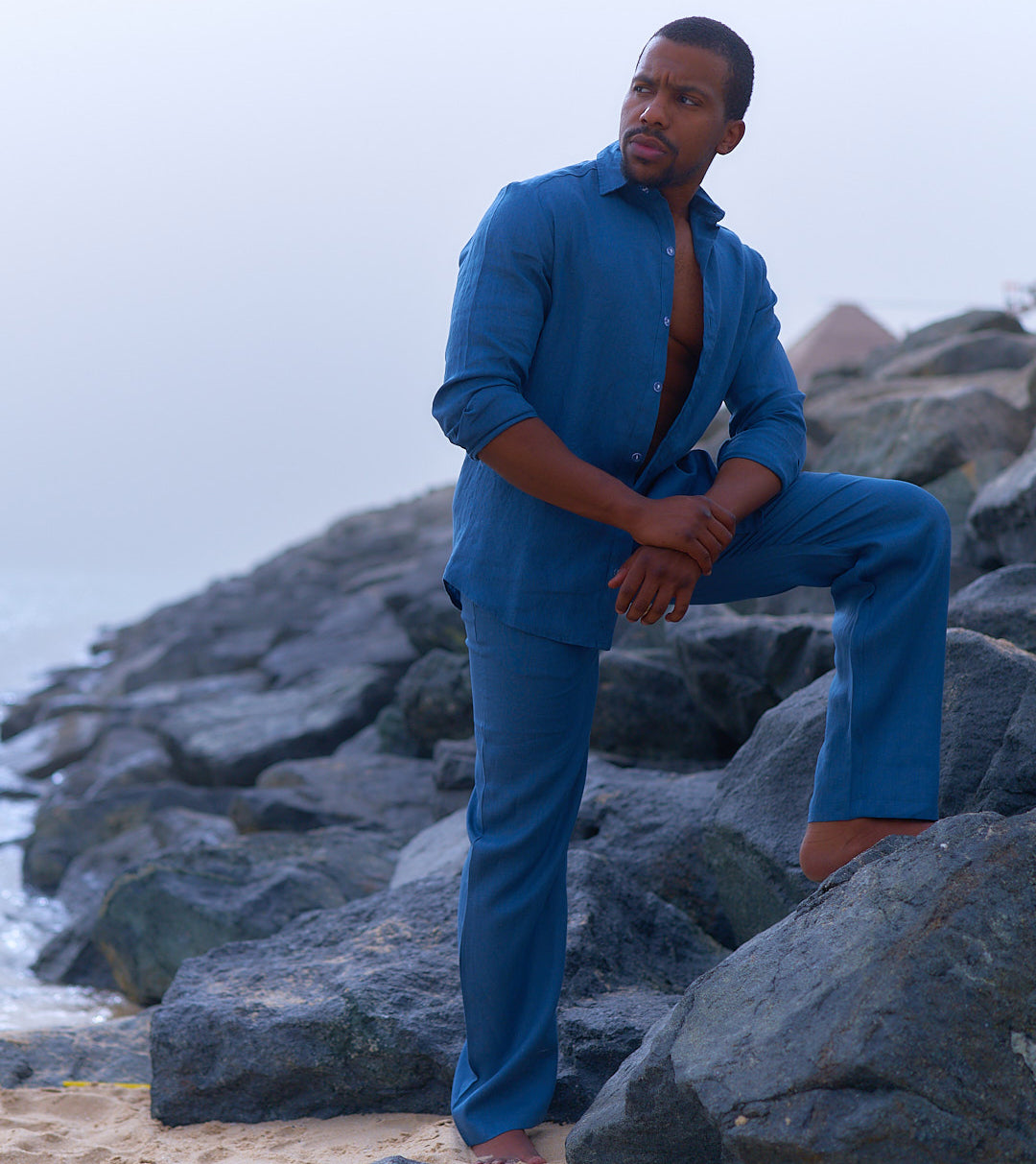 Linen pant - dark blue