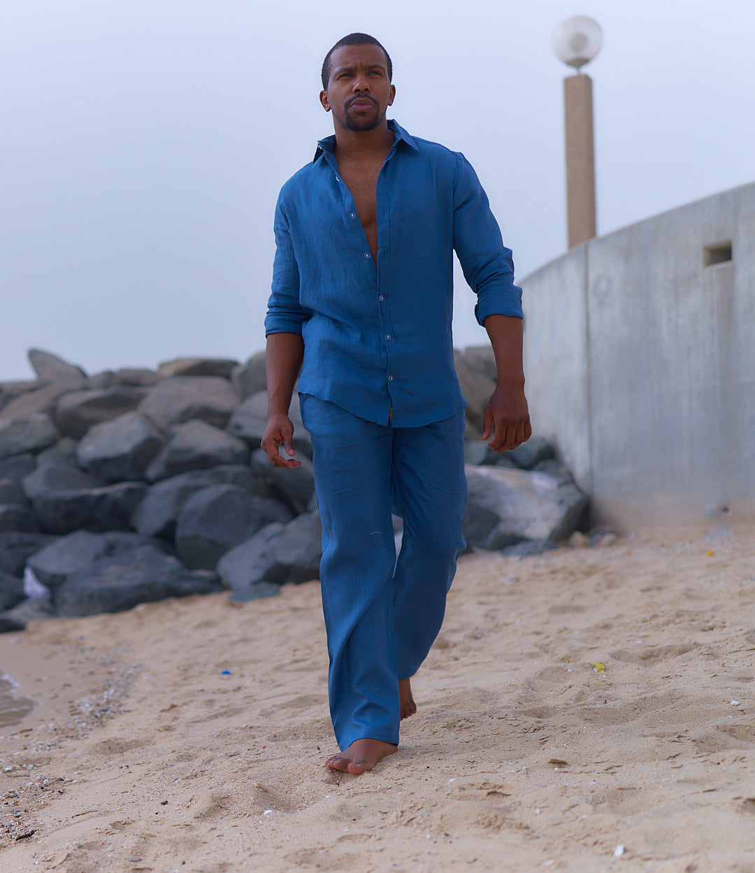 linen shirt - dark blue