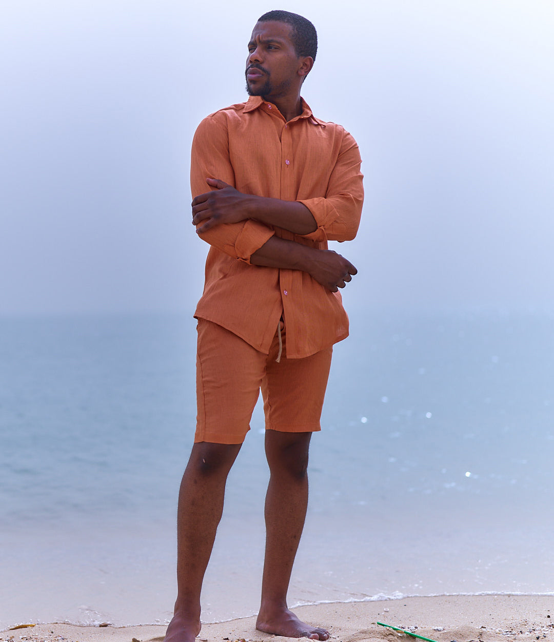 Linen short - orange